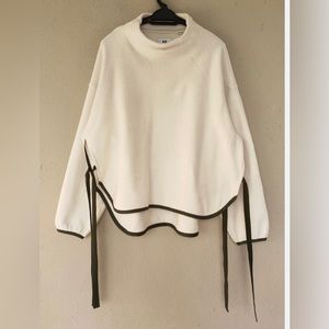 White Mountaineering Cream Sweater with Dark Olive Trim
